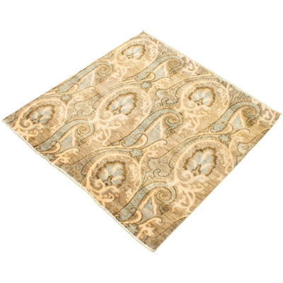 Tapis carré unique en laine noué à la main 5 pi 9 po New Age Lahore Finest