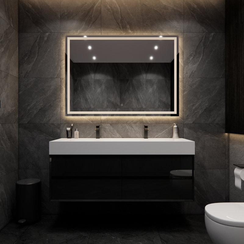 Meuble-lavabo double 59 po Albizu, Noir