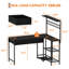 Bureau de jeu en L avec prises de courant, bureau d'ordinateur de 50,4 pouces avec lumières DEL et 3 tiroirs en tissu, bureau d'angle en forme de L avec tablettes de rangement et port USB c, bureau à domicile pour petits espaces, noir
