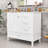Contemporary Wood Single Bathroom Vanity with Soft-Close Door, Ceramic Basin and Storage Drawers-654312544