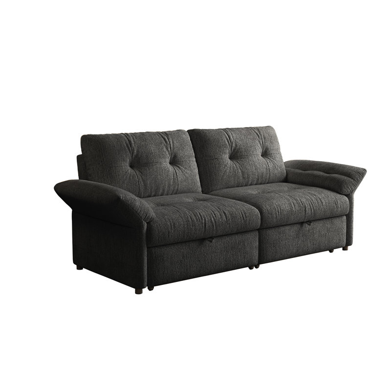 Canapé-lit convertible 2 en 1 multifonctionnel, lit escamotable en chenille de 81,5 po pour salon de bureau, Gris chenille