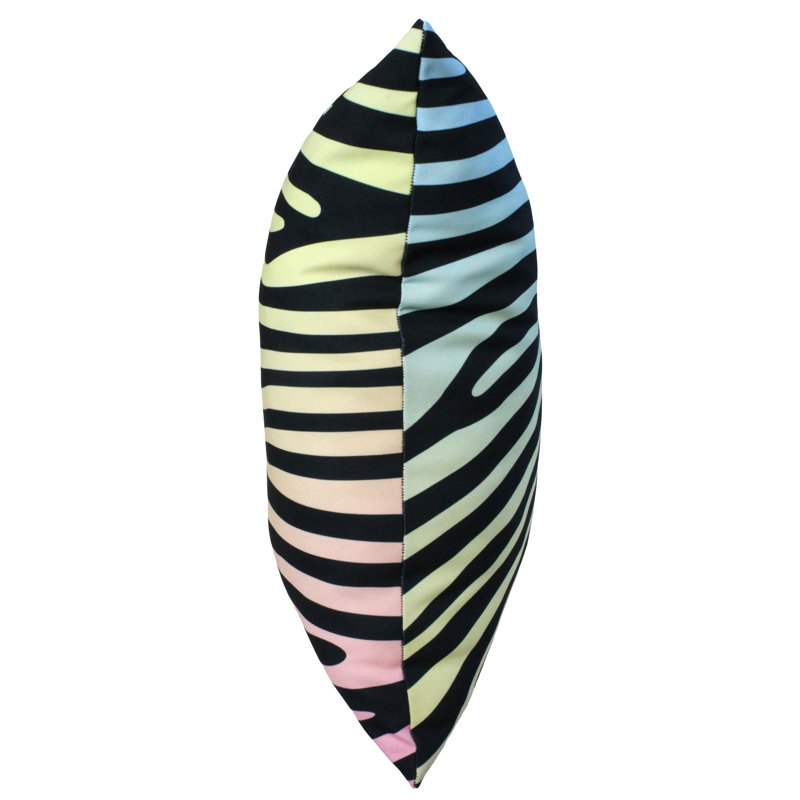 Animal Print Reversible Throw Pillow, Pastel Gradient/Black