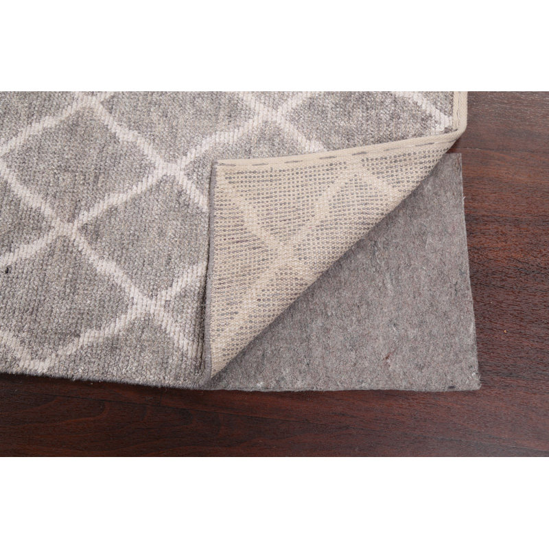 Tapis gris noué à la main de conception unique 6 pi 8 po x 10 pi New Age