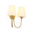 2-Light W-Shaped Conical Frosted Glass Wall Sconce