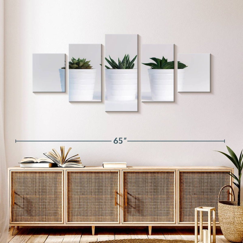 Trois plantes grasses, H 24 po x l 55 po