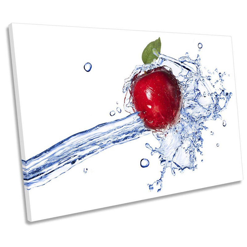 Apple Fruit Splash Kitchen - Wrapped Canvas Print, 30.5cm H x 45.7cm W x 2cm D