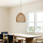 Natural Dome Rattan Pendant Light for Dining Room & Kitchen Island