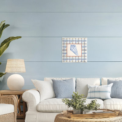 «Sea Treasures on Plaid», plaque murale par Lee Ann Sanders