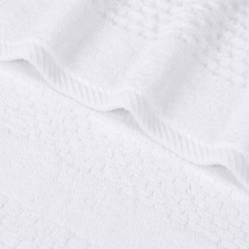 Essuie-mains texturé gaufré en coton gaufré uni Zero, Blanc