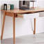 Bureau d'ordinateur en bois massif - bureau de 47 po avec 2 tiroirs, table de style PC simple et moderne