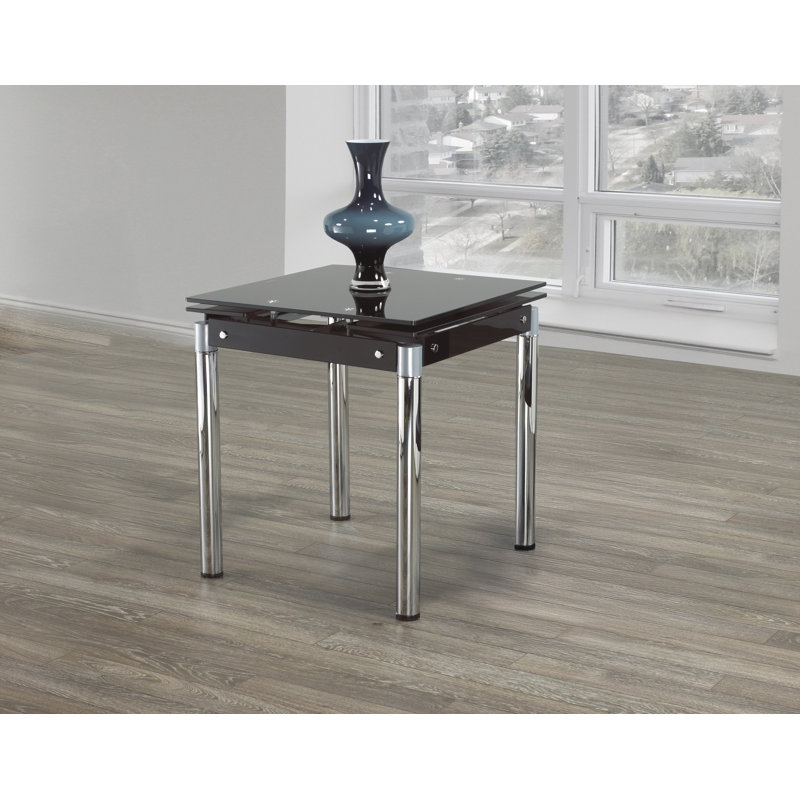 Denise Extendable Glass Top Metal Base Dining Table