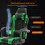 Fauteuil de jeu ergonomique de type course avec repose-pieds rétractable, accoudoirs articulés, inclinaison à 135°, hauteur réglable, pivotement à 360°, charge maximale de 181 kg (400 lbs) pour le bureau et le jeu.-671185117