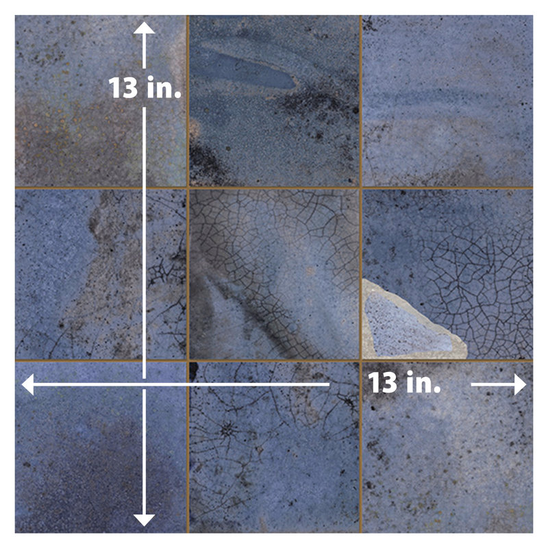 Kings Sea 13 In. X 13 In. Ceramic Floor And Wall Tile, Blue