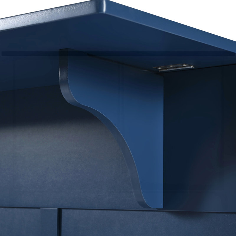 53.2'' Kitchen Island with Drop Leaf, Navy Blue