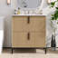 Meuble-lavabo 30 po avec lavabo, conception cannelée, tiroirs pleine extension, fermeture en douceur-132373472