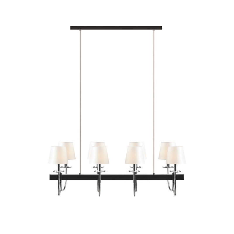 Lustre traditionnel 8 lumières avec abat-jour tambour