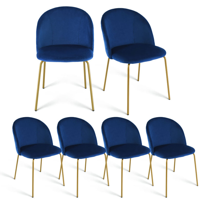 Chaise d'appoint en velours touffeté Galewood, Bleu
