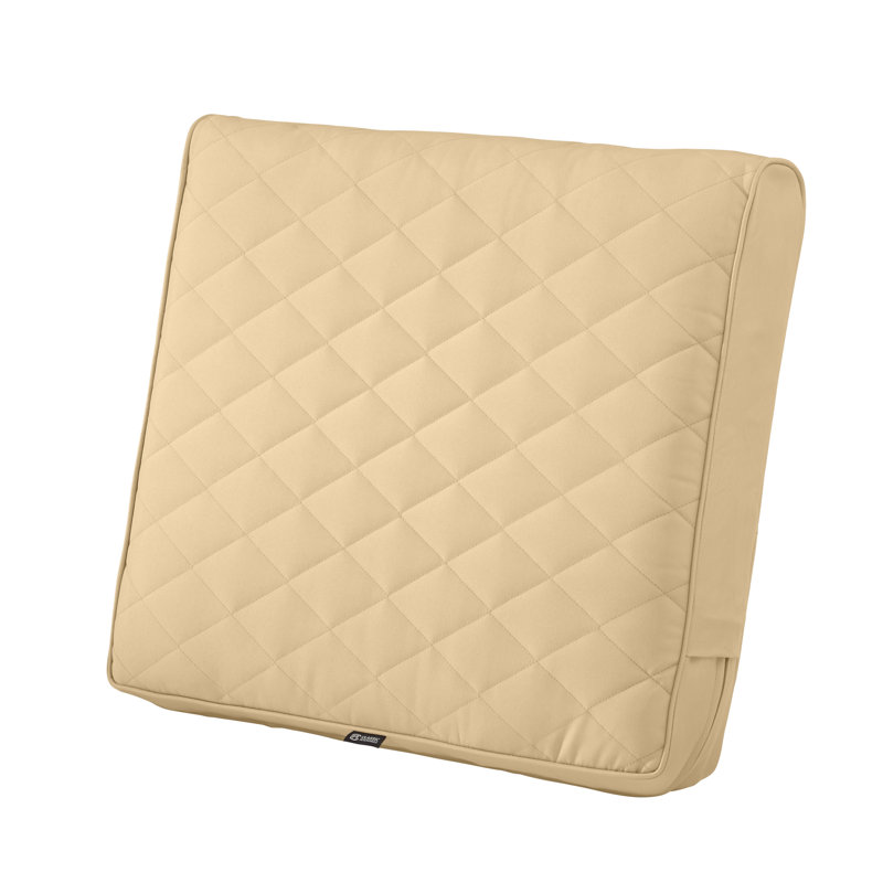 Ayvion Water-Resistant Patio Quilted Lounge Cushion, Chamomile, 4" H x 21" W x 20" D