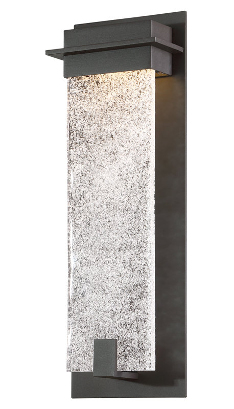 Lafrance Outdoor LED Sconce With Hand Poured Art Glass Diffuser, 16"H x 5.5"W x 3"D
