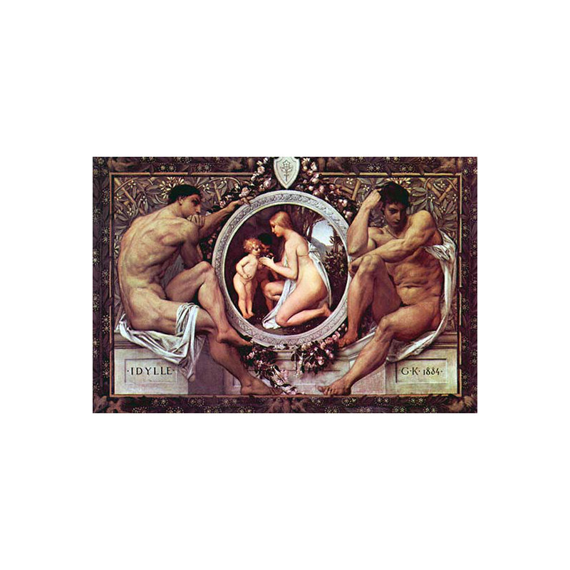 « idyll » par gustav klimt,, impression, H 30 po x l 20 po