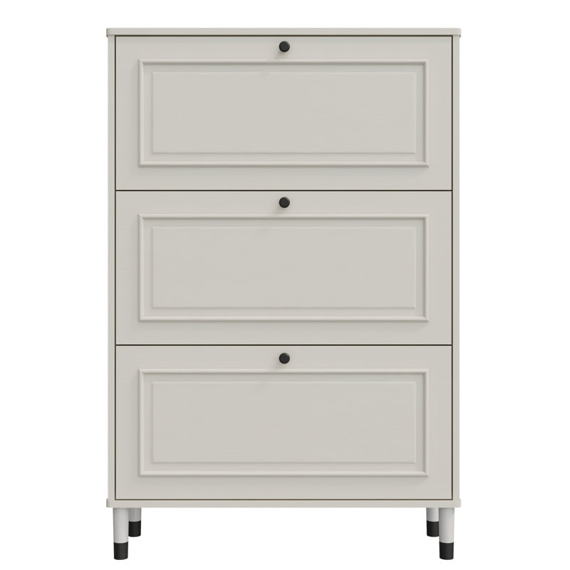 Narrow Shoe Rack with 3 Flip Drawers - Entryway Storage Perfection