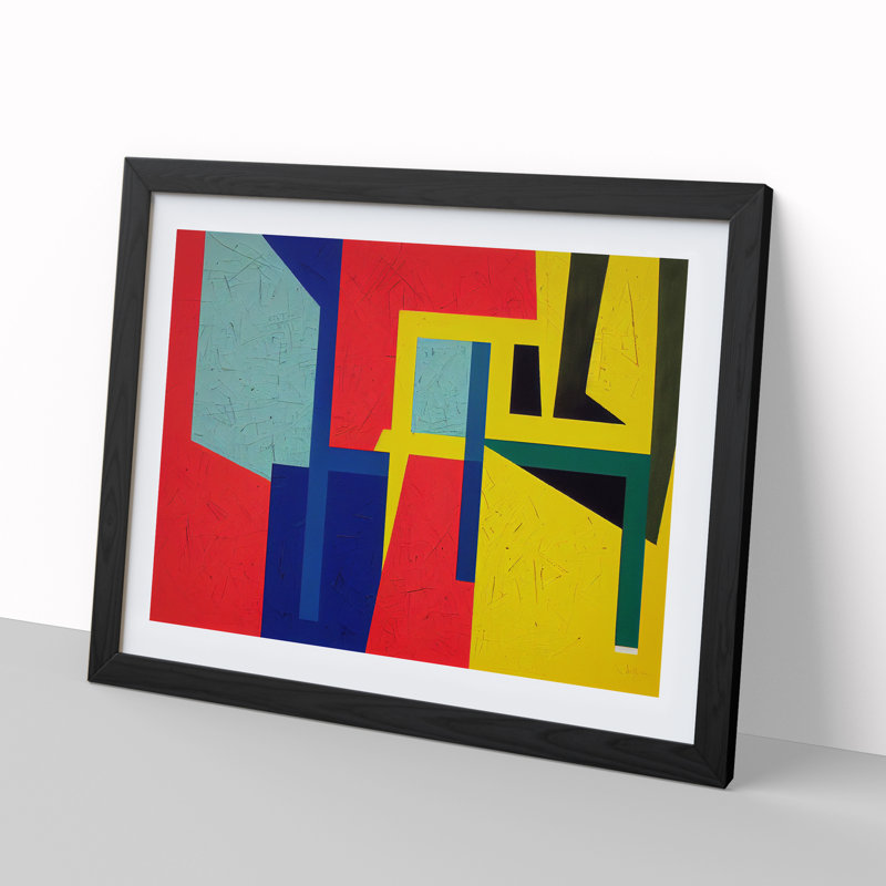 Lively Abstract - Single Picture Frame Print, 34cm H x 46cm W x 2cm D, Black