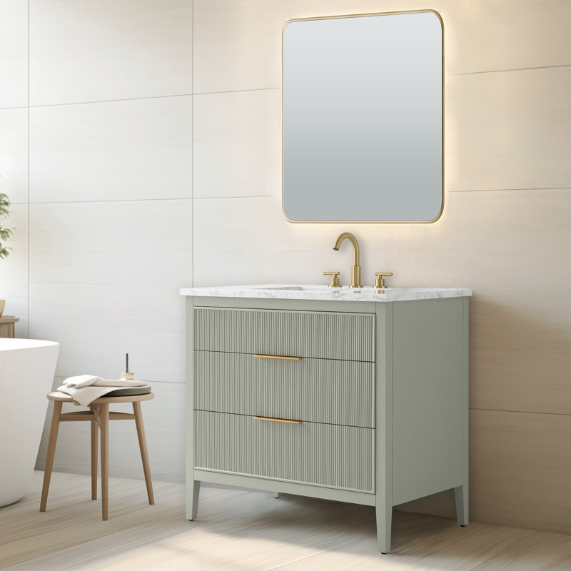 Emma 36" W Single Vanity, Light Sage