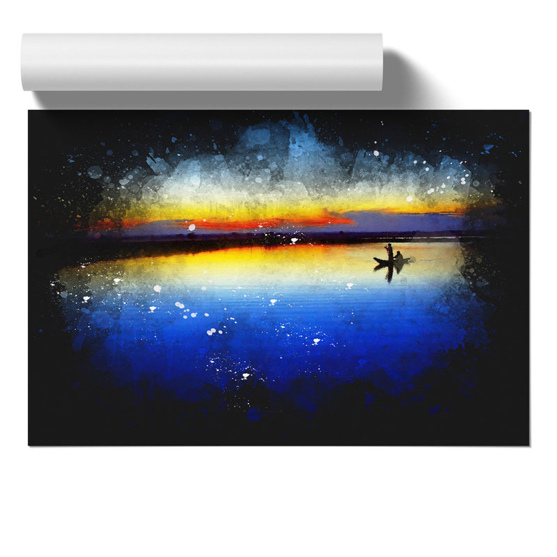 Boat Under The Sunset Vol.2 - No Frame Print, 30cm H x 42cm W x 0.1cm D
