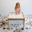 Table d'activité en bois compatible avec blocs de construction 2-en-1 Isabelle & Max ™ avec 4 bacs de rangement, naturel / blanc