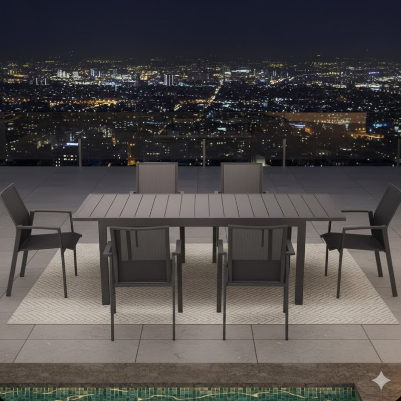 Ensemble de 4 chaises de patio en aluminium de 22,44 pouces de largeur, entièrement assemblées