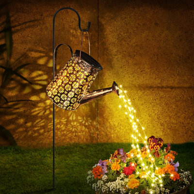 Arrosoir solaire lumineux de jardin, guirlande lumineuse DEL solaire étanche pour l'extérieur, guirlande lumineuse féérique en cascade pour la décoration du jardin, de la cour, de la terrasse, du porche et des allées