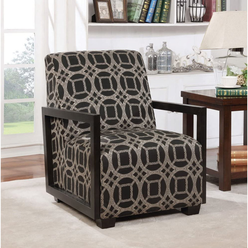 Fauteuil en polyester l 34,625 po Kalirose, Noir / gris