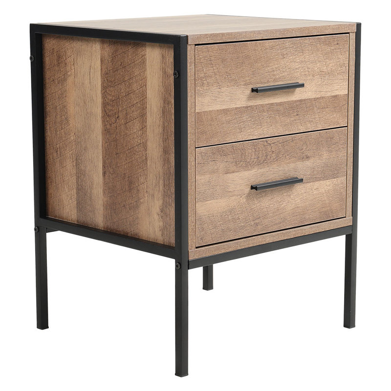 43cm W MDF, Metal Bedside Table