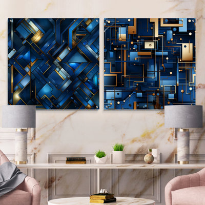 Corvetta - Ensemble de 2 verres muraux abstraits géométriques en acrylique