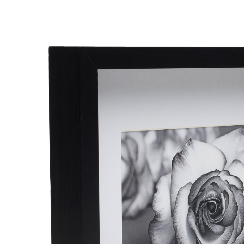 Bold Gallery W/Mat MDF Multi-Size Photo Frame, 16" x 20", Black, 8" x 10"
