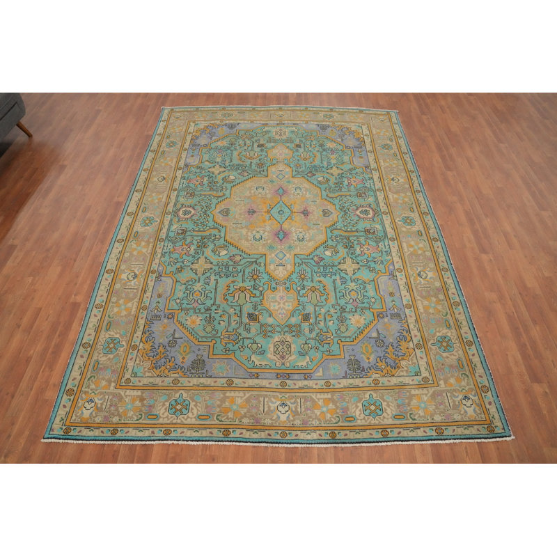 Tapis traditionnel géométrique rétro 8 x 11