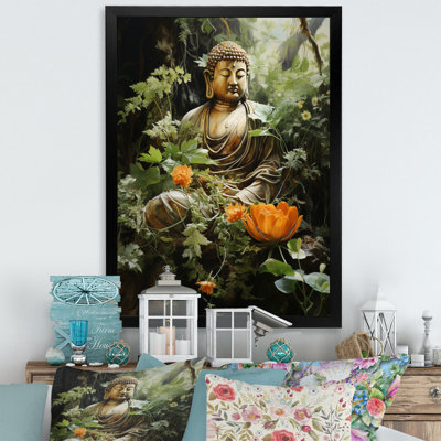 " Green Buddhist Art Buddhas Serene II "