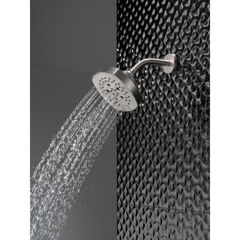 Pomme de douche à 5 réglages H2Okinetic, pomme de douche carrée, Acier inoxydable Lumicoat