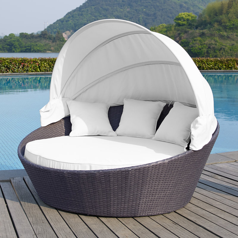 Lit de jour avec coussin Ryde, Coquille d’oeuf, Gris