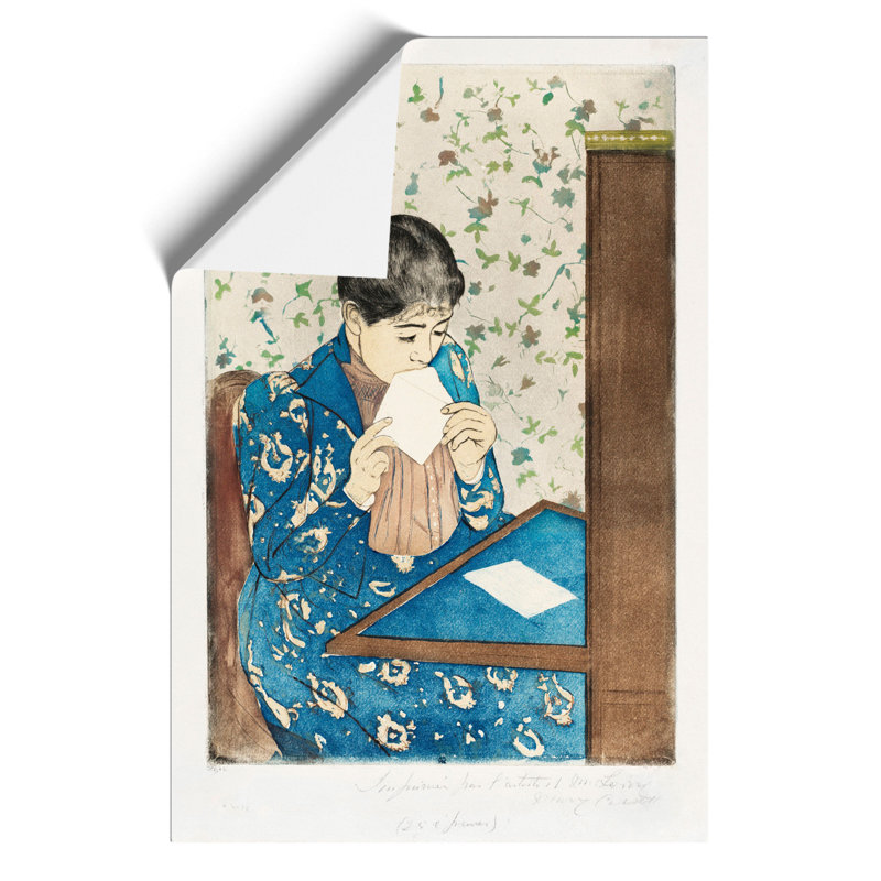 The Letter by Mary Cassatt - No Frame Painting, 42cm H x 30cm W x 0.1cm D