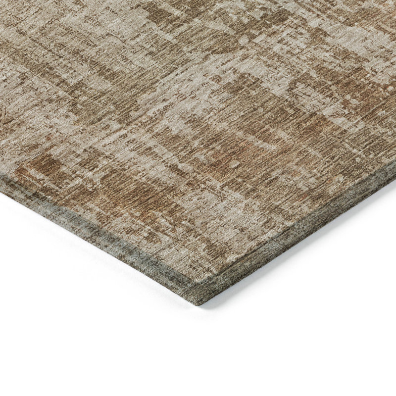 Tapis beige intérieur / extérieur lavable à la machine Claudian ACN1627, Tapis de couloir 2 pi 3 po x 7 pi 6 po