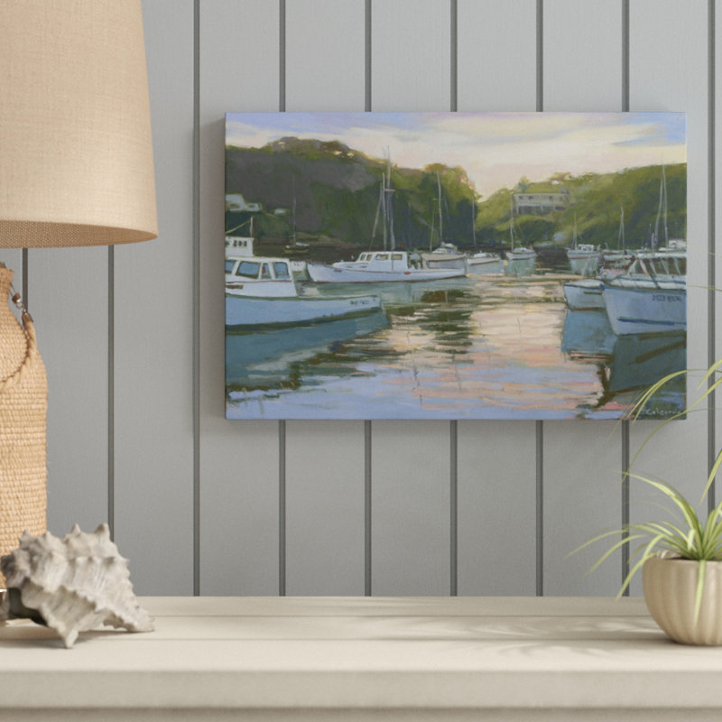 «Perkins Cove», peinture sur toile, H 12 po x l 18 po