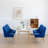 Modern Dining Chairs, Velvet Upholstered Dining Room Chairs with Gold Legs,Tufted Accent Chair Set of 4 for Reception Room Living Room Study Room(Blue)-400468440