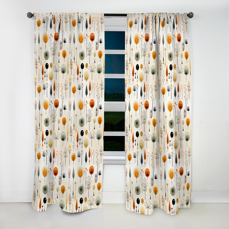 Danish Modern Sophistication - Midcentury Curtain - Blackout Geometric Curtain - 1 Panels, 52" W x 95" L