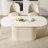 70" Modern Oval Cream White Dining Table Set with 4 Chairs for Kitchen, Bar, Living Room-1839975301-1839975302