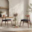 Ensemble de 2 chaises de salle à manger rembourrées en bois d'hévéa de style Mid-Century-131238676