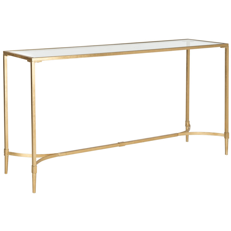 Abston 160cm Glass Top Console Table, Gold