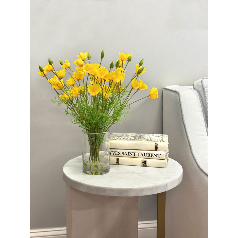 Poppy Arrangement in Glass Vase
