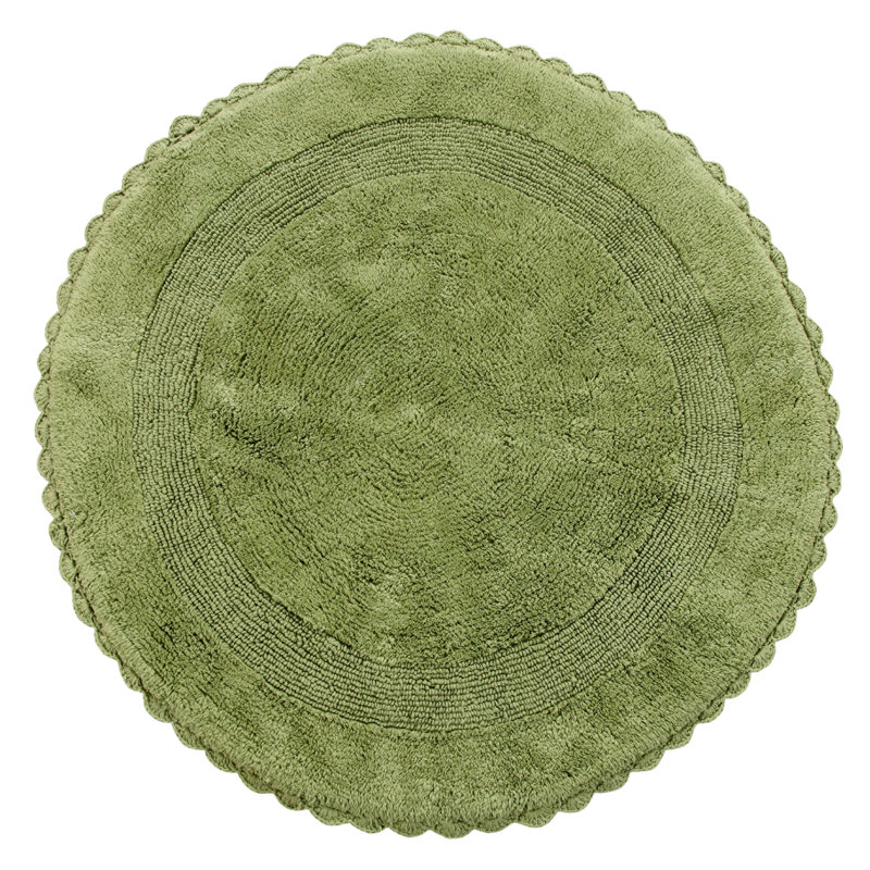 Jarris Cotton Bath Rug, Sage Green