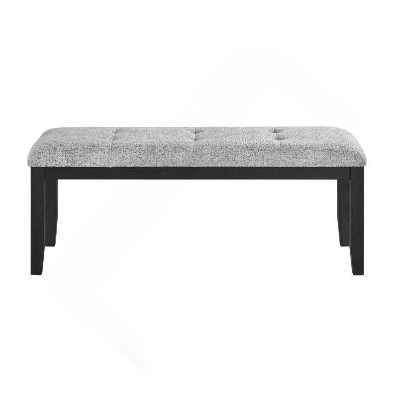 OCEANIC LIGHT GREY DINING BENCH, Gray, Black